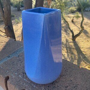 Vintage Alamo Pottery Glossy Blue Vase, Texas Mid Century 719 Vase - Rare